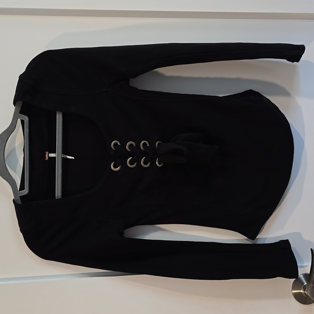 Free‎ People lace up long sleeve top Sizs XS